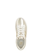 Dune London Gold Emeelia Gold Clip Lace Up Sport Trainers - Image 4 of 6