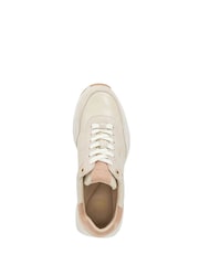 Dune London Cream Emotion Gold Clip Lace Up Runner Trainers - Image 4 of 5