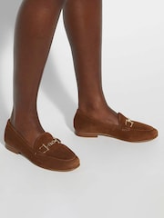 Dune London Red Wide Fit Glair Branded Snaffle Leather Trim Shoes - Image 1 of 6