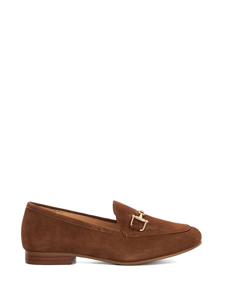 Dune London Red Wide Fit Glair Branded Snaffle Leather Trim Shoes - Image 2 of 6