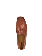 Dune London Brown Bradlay Woven Saddle Driver Loafers - Image 5 of 6