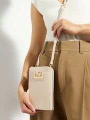 Dune London Cream Standing Formal Phone Cross-Body Bag - Image 5 of 5