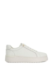 Dune London White Emeelia Gold Clip Lace Up Sport Trainers - Image 2 of 6