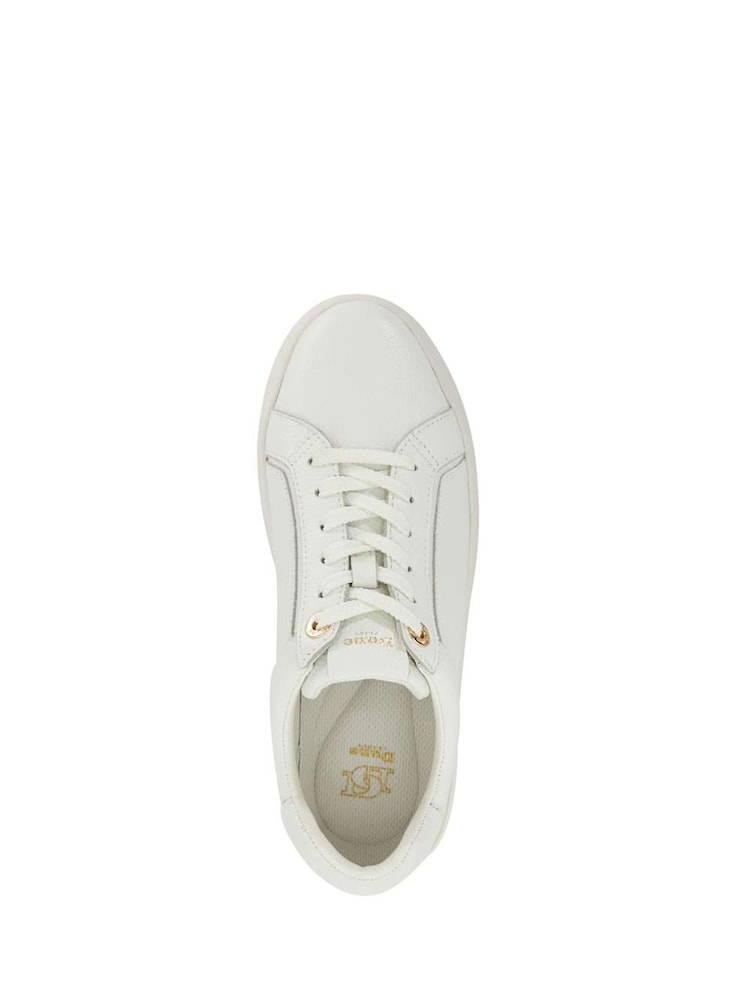 Dune London White Emeelia Gold Clip Lace Up Sport Trainers - Image 6 of 6
