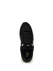 Dune London Black Emotion Gold Clip Lace Up Runner Trainers - Image 5 of 6