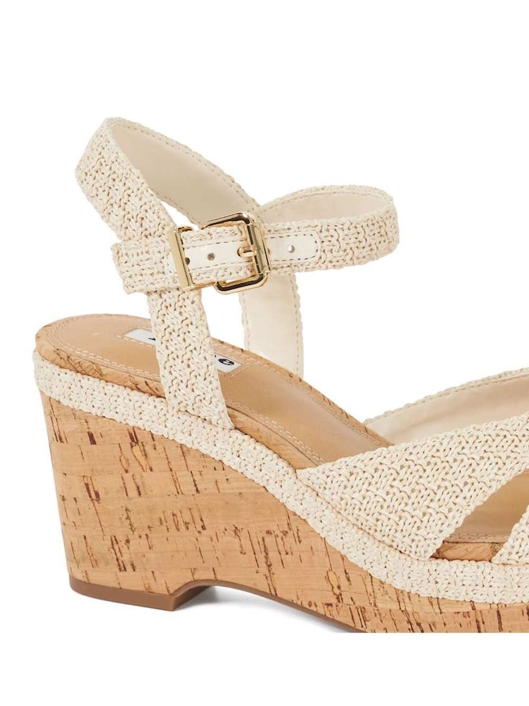 Creme - Dune London Kelulu Cork Cross Wrap Wedge Sandals - Bild 6 von 6 Creme - Dune London Kelulu Cork Cross Wrap Wedge Sandals - Bild 6 von 6