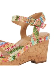 Dune London Wide Fit Kelulu Cork Cross Wrap Wedge Sandals - Image 5 of 6