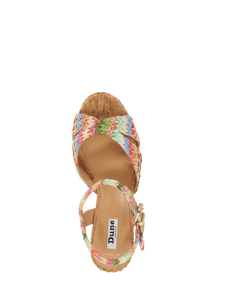 Dune London Wide Fit Kelulu Cork Cross Wrap Wedge Sandals - Image 6 of 6