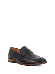 Dune London Black Wide Fit Sulli Natural Sole Penny Loafers - Image 2 of 5