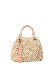 Dune London Cream Small Daiquri Raffia Grab Bag - Image 1 of 5