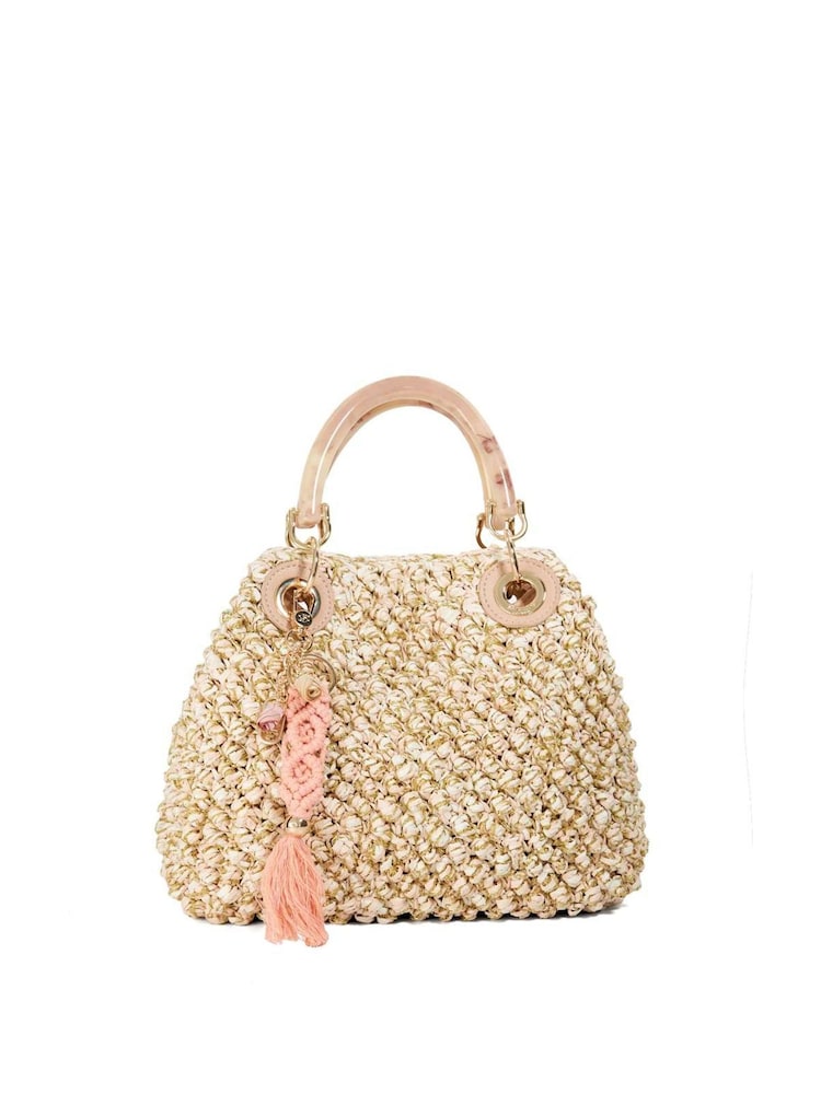Dune London Cream Small Daiquri Raffia Grab Bag - Image 1 of 5
