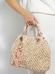 Dune London Cream Small Daiquri Raffia Grab Bag - Image 5 of 5