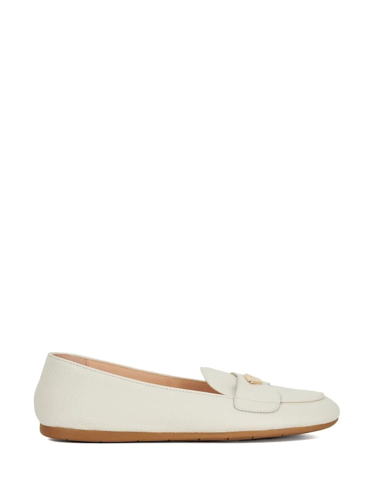 Dune London White Gina Metal Trim Soft Loafers - Image 2 of 6