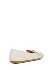 Dune London White Gina Metal Trim Soft Loafers - Image 4 of 6