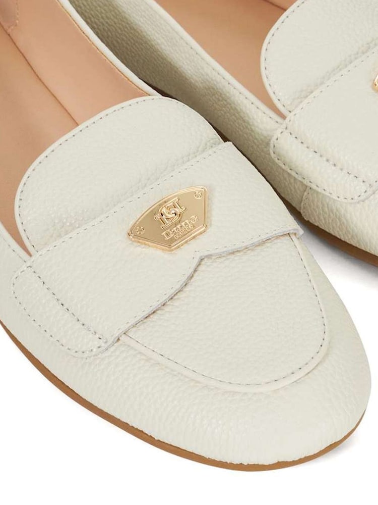 Dune London White Gina Metal Trim Soft Loafers - Image 6 of 6