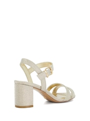 Dune London Gold Tone Wide Fit Merisa 2 Part Block Heel Sandals - Image 3 of 6