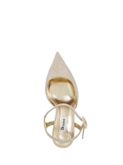 Dune London Glitter Gold Wide Fit Channel Y Back Open Court Heels - Image 5 of 6