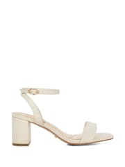 Dune London Cream Wide Fit Melini Block Heel Sandals - Image 1 of 6