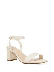 Dune London Cream Wide Fit Melini Block Heel Sandals - Image 3 of 6