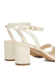 Dune London Cream Wide Fit Melini Block Heel Sandals - Image 5 of 6