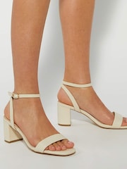 Dune London Cream Wide Fit Melini Block Heel Sandals - Image 6 of 6