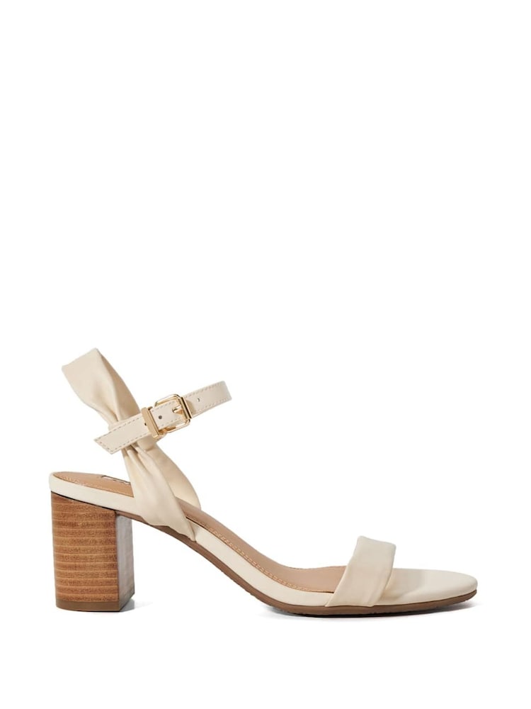Dune London Cream Wide Fit Jaliz Two Part Heel Sandals - Image 1 of 6