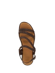 Dune London Brown Lexture Soft Woven Strap Platform Sandals - Image 4 of 6