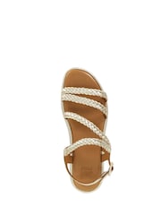 Dune London Gold Lexture Soft Woven Strap Platform Sandals - Image 5 of 6