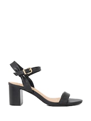 Dune London Black Wide Fit Jaliz Two Part Heel Sandals - Image 1 of 6
