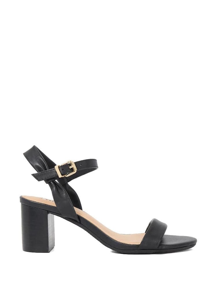 Dune London Black Wide Fit Jaliz Two Part Heel Sandals - Image 1 of 6