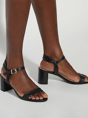 Dune London Black Wide Fit Jaliz Two Part Heel Sandals - Image 6 of 6