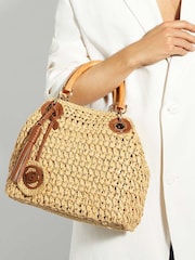 Dune London Natural Small Daiquri Raffia Grab Bag - Image 1 of 5