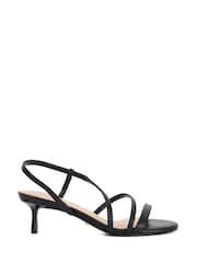 Dune London Black Movement Asymmetric Kitten Heels - Image 1 of 6