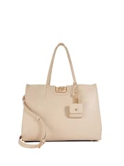 Dune London Cream Large Direct 3 Part Tote Bag - Image 1 of 4