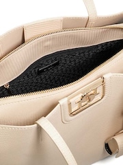 Dune London Cream Large Direct 3 Part Tote Bag - Image 4 of 4