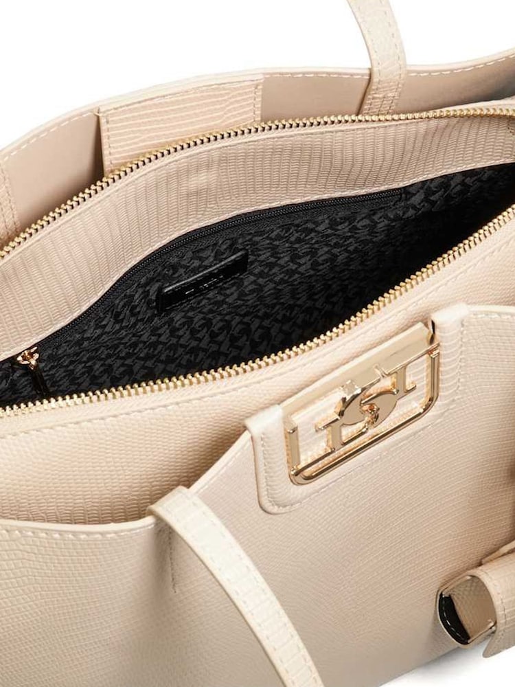 Dune London Cream Large Direct 3 Part Tote Bag - Image 4 of 4