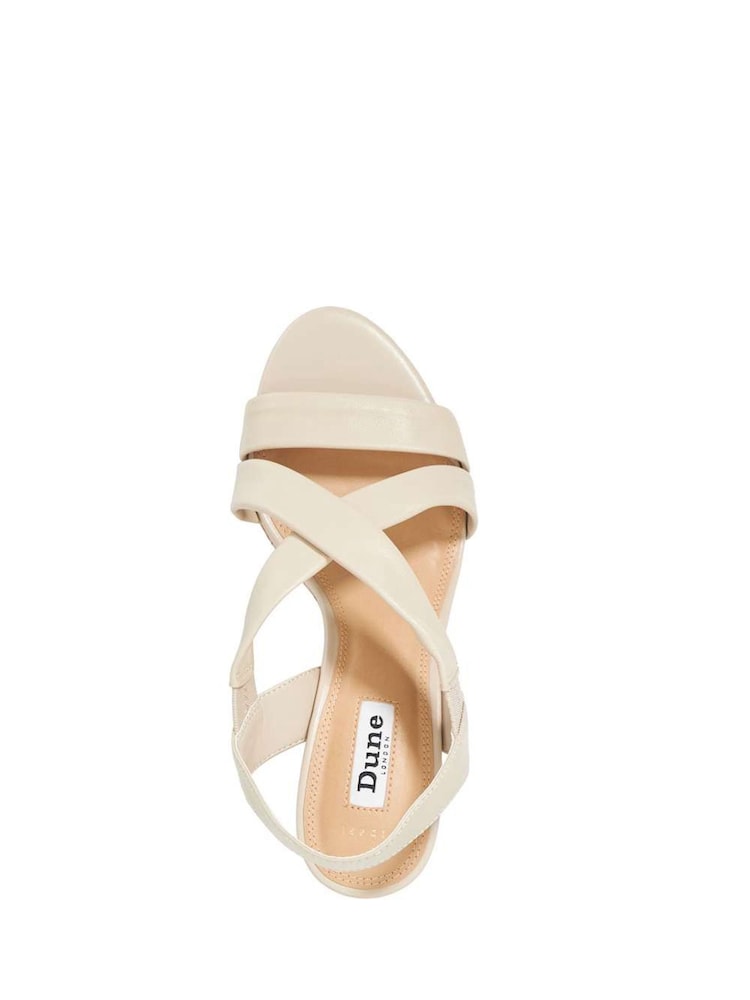 Dune London Cream Regular Fit Kamies Cross Strap Wedge Sandals - Image 4 of 6