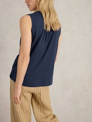 White Stuff Blue Delilah Button Top - Image 2 of 6