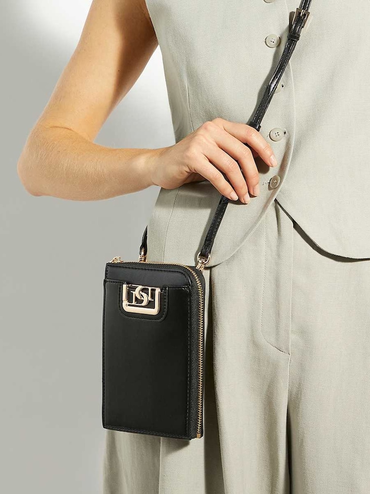 Dune London Black Standing Formal Phone Cross-Body Bag - Image 5 of 5