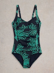 White Stuff Light Blue Splash Control Swimsuit - Image 5 of 6