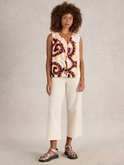 White Stuff White Chrome Delilah Button Top - Image 3 of 6