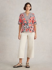 White Stuff Red Ash Linen Blend Top - Image 3 of 6