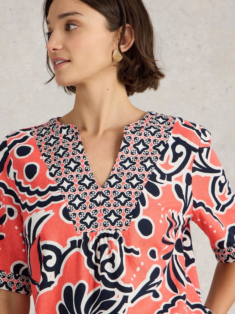 White Stuff Red Ash Linen Blend Top - Image 4 of 6