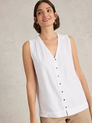 White Stuff White Delilah Button Top - Image 1 of 6