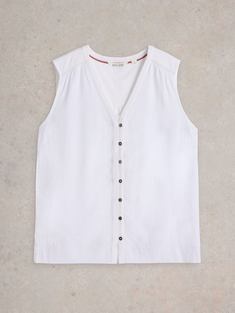 White Stuff White Delilah Button Top - Image 5 of 6