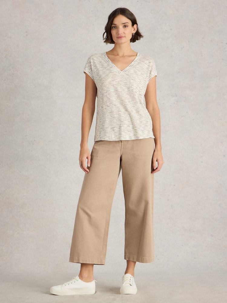White Stuff Natural Iris 100% Linen T-Shirt - Image 1 of 6