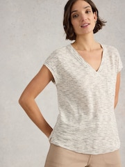 White Stuff Natural Iris 100% Linen T-Shirt - Image 3 of 6