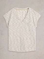 White Stuff Natural Iris 100% Linen T-Shirt - Image 5 of 6