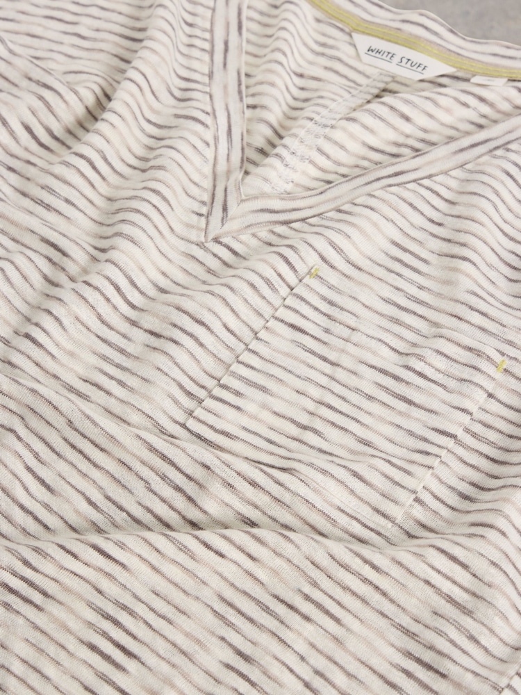 White Stuff Natural Iris 100% Linen T-Shirt - Image 6 of 6
