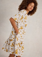 White Stuff Yellow Otto Linen Blend Dress - Image 3 of 6